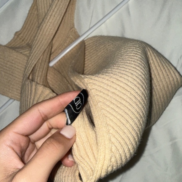 Tan Ribbed Knit Halter Top - Picture 3 of 3